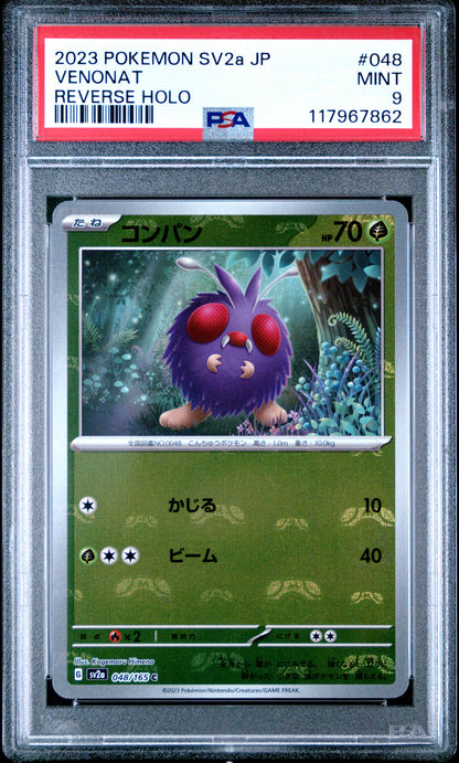 Pokemon Japanese Sv2A Pokemon 151 048 Venonat Reverse Holo PSA 9 MINT Cert #117967862