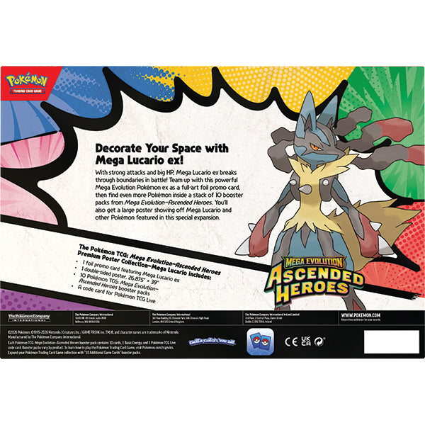 Pokemon TCG: Ascended Heroes Mega Lucario ex Premium Poster Collection Box