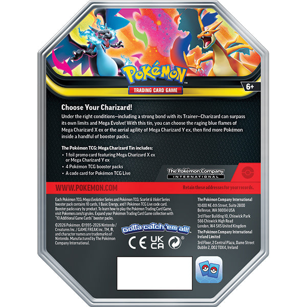 Pokemon TCG: Mega Charizard X ex Tin
