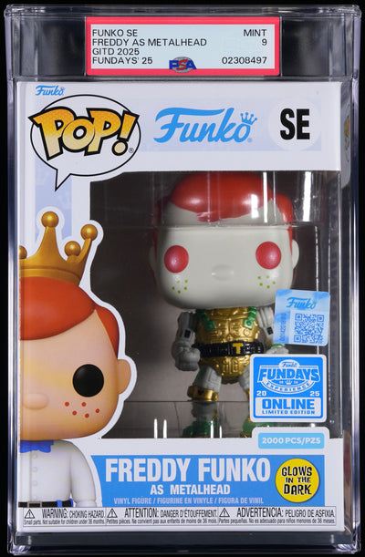 Funko Pop! PSA Graded Teenage Mutant Ninja Turtles: Freddy as Metalhead GITD (2025 Fundays) PSA Graded 9 MINT Vinyl Figure #SE Cert #02308497