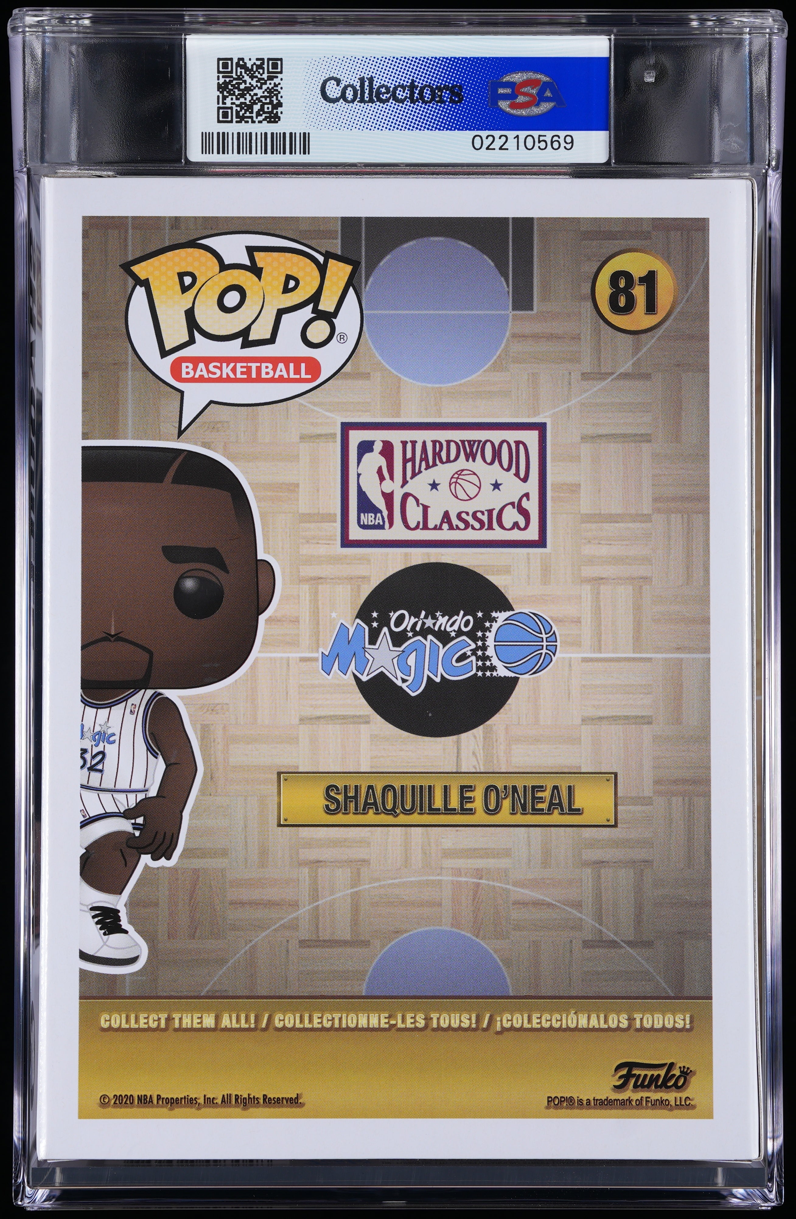 Funko Pop! PSA Graded NBA Orlando Magic: Shaquille O'Neal PSA Graded 9 MINT Vinyl Figure #81 Cert #02210569