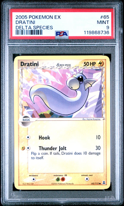 Pokemon Ex Delta Species 65 Dratini PSA 9 MINT Cert #119868736