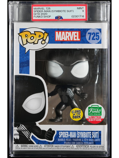 Funko Pop! Marvel: Spider-Man (GITD Symbiote Suit) PSA Graded Vinyl Figure #725