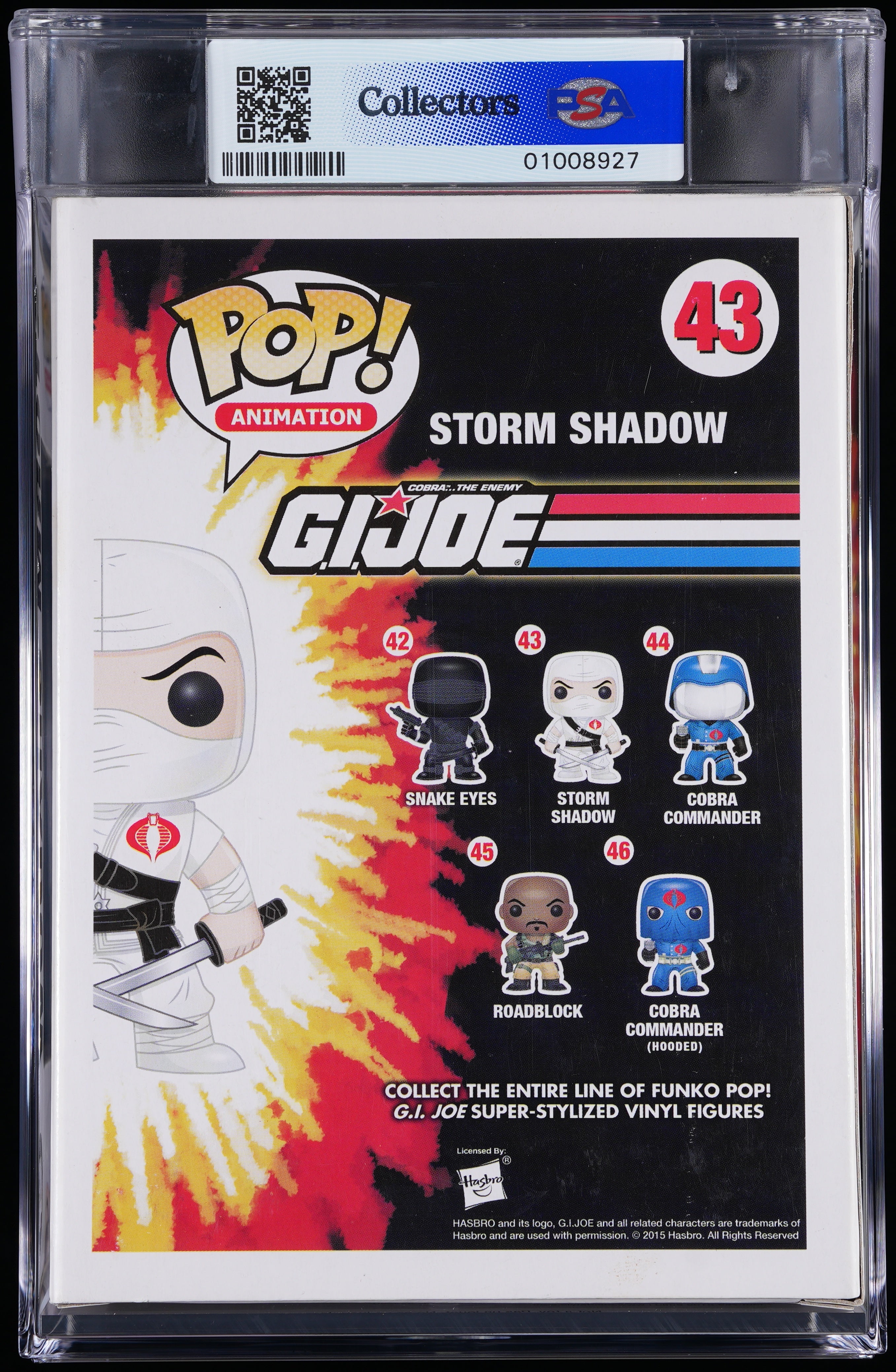 Funko Pop! PSA Graded GI Joe: Storm Shadow PSA Graded 8.5 NM-MT+ Vinyl Figure #43 Cert #01008927