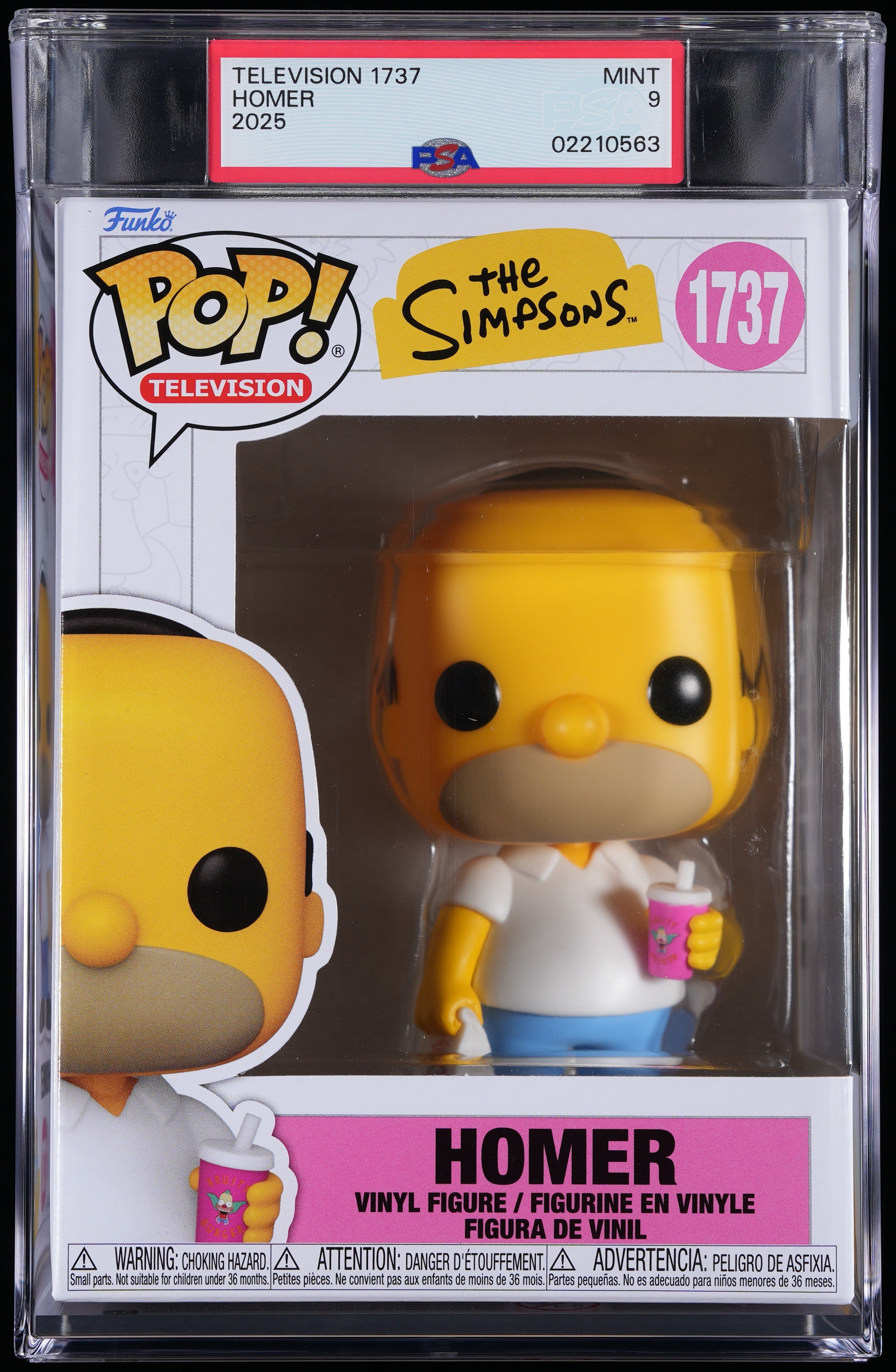 Funko Pop! PSA Graded The Simpsons: Homer Simpson PSA Graded 9 MINT Vinyl Figure #1737 Cert #02210563