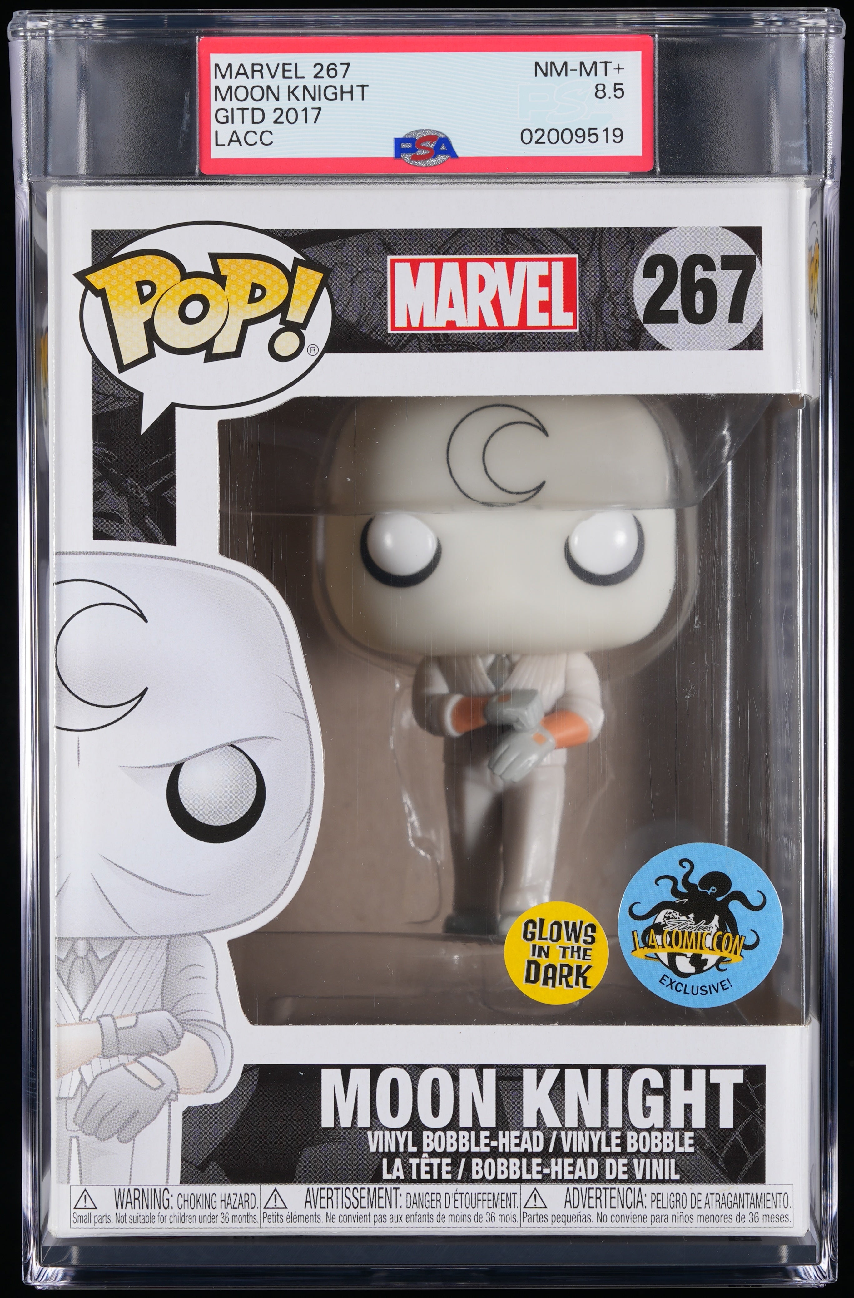 Funko Pop! PSA Graded Marvel: Moon Knight PSA Graded 8.5 NM-MT+ Vinyl Figure #267 Cert #02009519