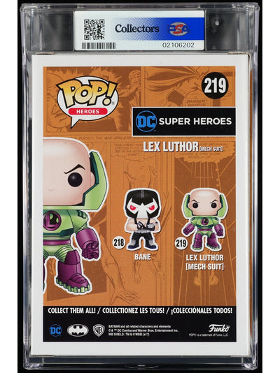 Funko Pop! DC Super Heroes: Lex Luthor (Mech Suit) PSA Graded Vinyl Figure #219 Cert #02106202