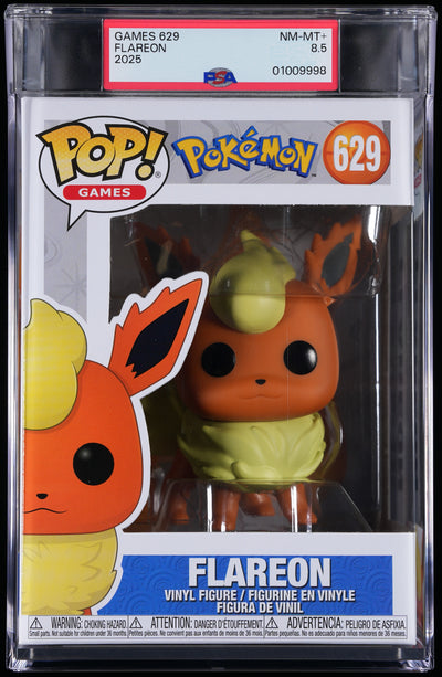 Funko Pop! PSA Graded Pokemon: Flareon PSA Graded 8.5 NM-MT+ Vinyl Figure #629 Cert #01009998
