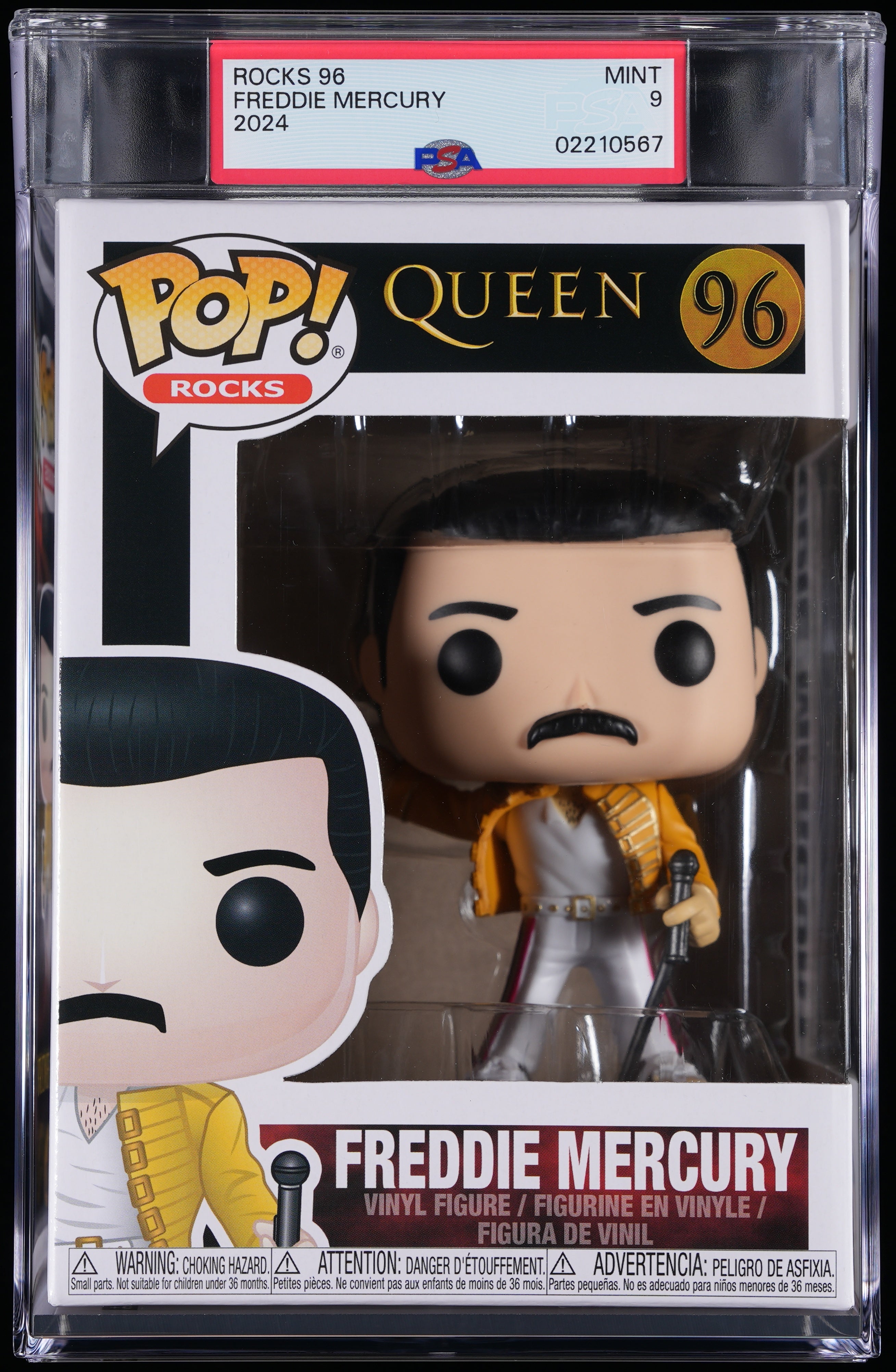 Funko Pop! PSA Graded Queen: Freddie Mercury PSA Graded 9 MINT Vinyl Figure #96 Cert #02210567
