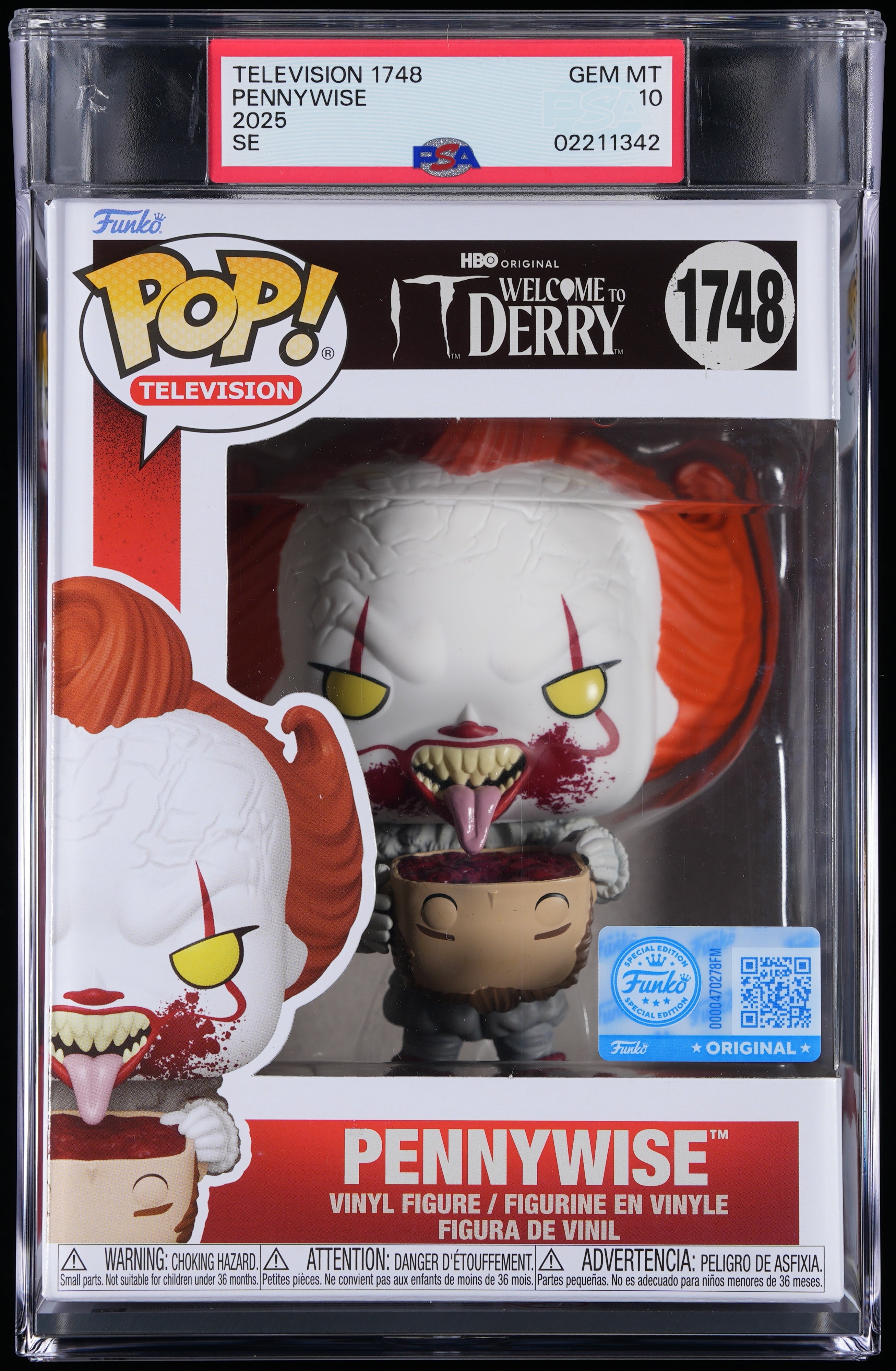 Funko Pop! PSA Graded IT Welcome to Derry: Pennywise PSA Graded 10 GEM MINT Vinyl Figure #1748 Cert #02211342