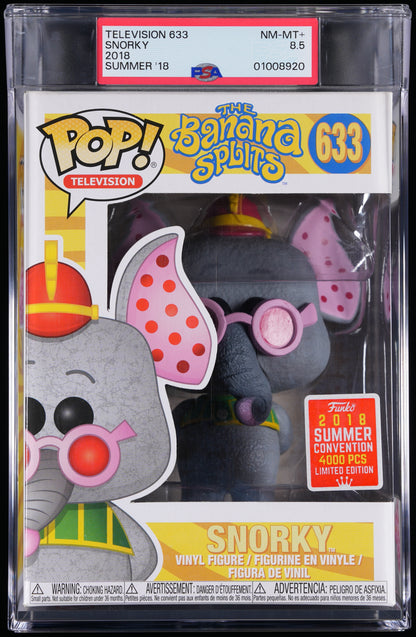 Funko Pop! PSA Graded The Banana Splits: Snorky (2018 Summer Convention) PSA Graded 8.5 NM-MT+ Vinyl Figure #633 Cert #01008920