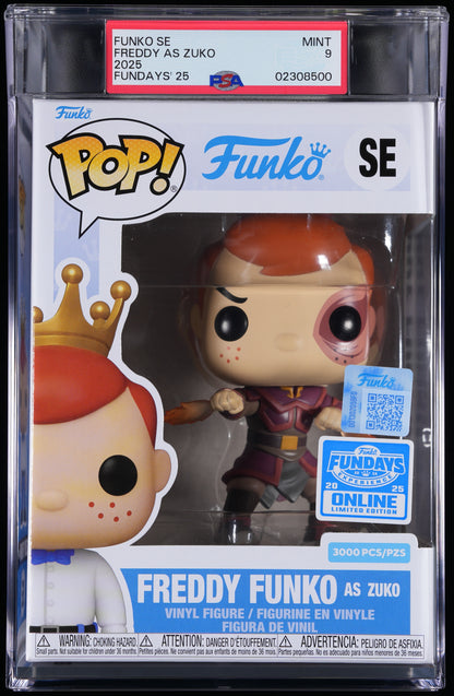 Funko Pop! PSA Graded Avatar: Freddy as Zuko (2025 Fundays) PSA Graded 9 MINT Vinyl Figure #SE Cert #02308500