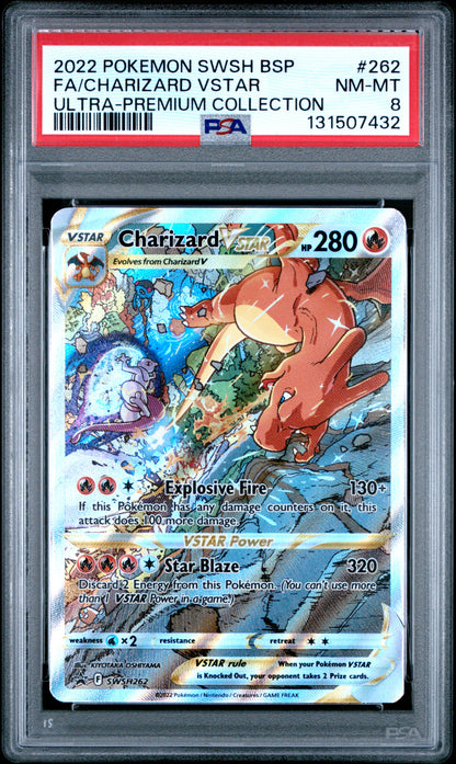 Pokemon Swsh Black Star Promo 262 Full Art/Charizard Vstar Sword & Shield Ultra Premium Collection Charizard PSA 8 NM-MT Cert #131507432
