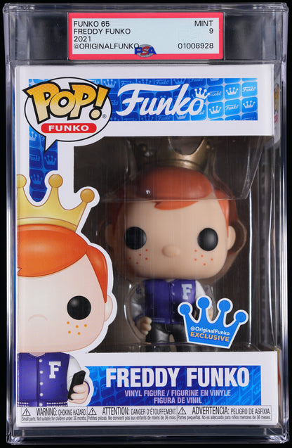 Funko Pop! PSA Graded Freddy Funko: Freddy Funko (@Original Funko) PSA Graded 9 MINT Vinyl Figure #65 Cert #01008928