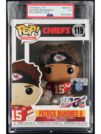 Funko Pop! NFL Kansas City Chiefs: Patrick Mahomes II PSA Graded Vinyl Figure #119 Cert #02103983