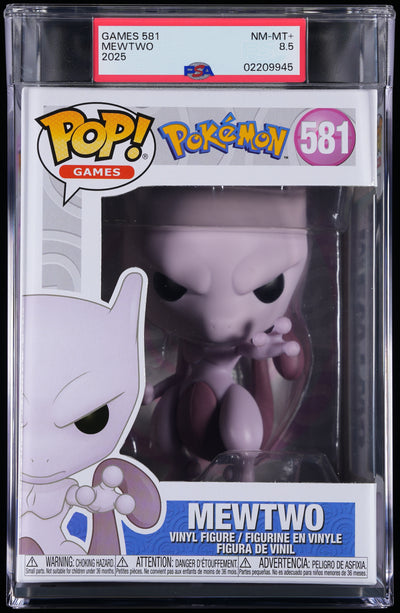 Funko Pop! PSA Graded Pokemon: Mewtwo PSA Graded 8.5 NM-MT+ Vinyl Figure #581 Cert #02209945