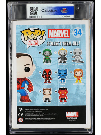 Funko Pop! Marvel Spider-Man: Peter Parker PSA Graded Vinyl Figure #34 Cert #02106201
