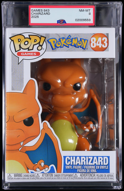 Funko Pop! PSA Graded Pokemon: Charizard PSA Graded 8 NM-MT Vinyl Figure #843 Cert #02009559
