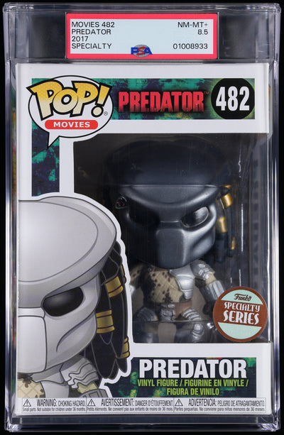 Funko Pop! PSA Graded Predator: Predator Black Light (Specialty Series) PSA Graded 8.5 NM-MT+ Vinyl Figure #482 Cert #01008933