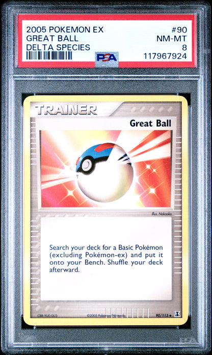 Pokemon Ex Delta Species 90 Great Ball PSA 8 NM-MT Cert #117967924