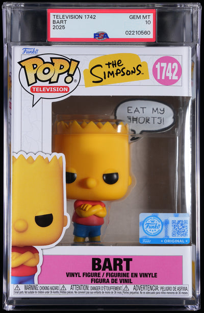 Funko Pop! PSA Graded The Simpsons: Bart Simpson (Special Edition) PSA Graded 10 GEM MINT Vinyl Figure #1742 Cert #02210560