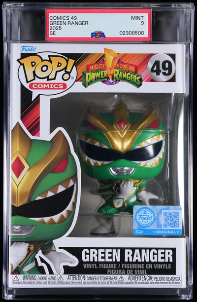 Funko Pop! PSA Graded Mighty Morphin Power Rangers: Green Ranger (EE) PSA Graded 9 MINT Vinyl Figure #49 Cert #02308508