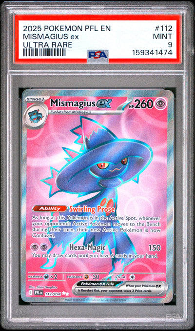 Pokemon Pfl En Phantasmal Flames 112 Mismagius Ex Ultra Rare PSA 9 MINT Cert #159341474