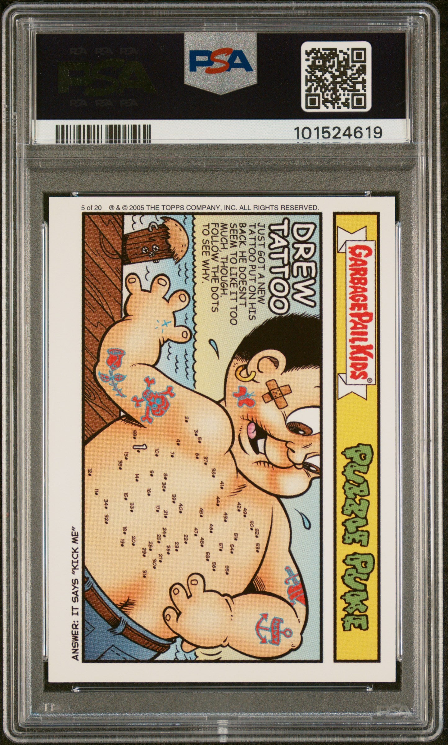 Garbage Pail Kids Stickers Series 4 3A Worked Up Warren PSA 9 MINT Cert #101524619