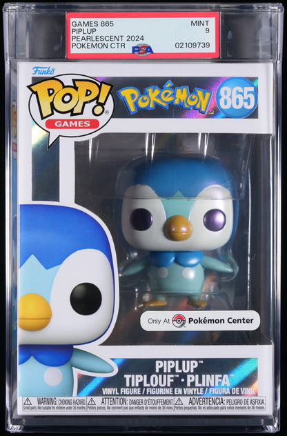 Funko Pop! PSA Graded Pokemon: Piplup PSA Graded 9 MINT Vinyl Figure #865 Cert #02109739