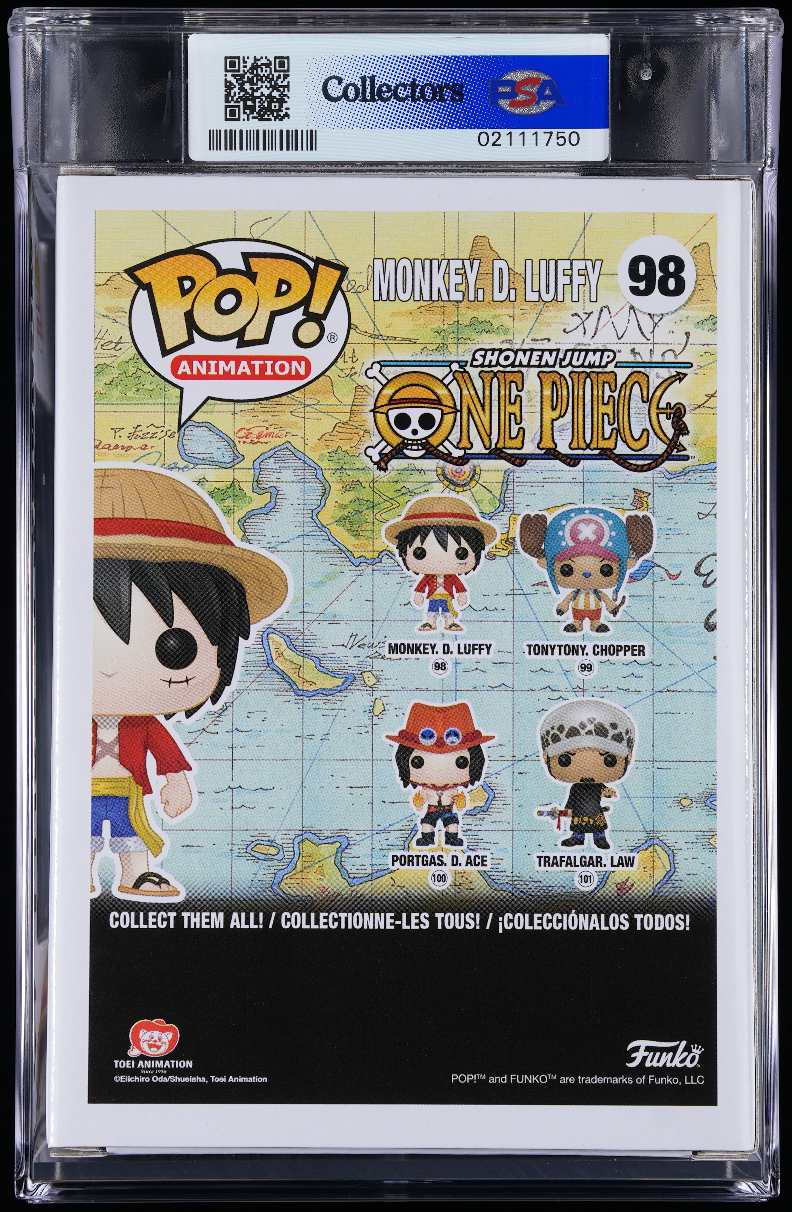 Funko Pop! PSA Graded One Piece: Monkey D. Luffy PSA Graded 9 MINT Vinyl Figure #98 Cert #02111750