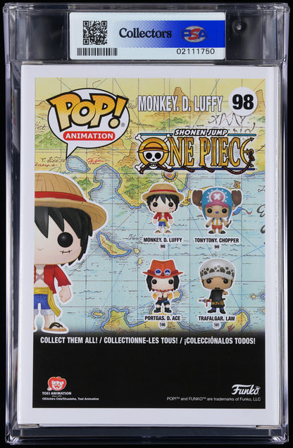 Funko Pop! PSA Graded One Piece: Monkey D. Luffy PSA Graded 9 MINT Vinyl Figure #98 Cert #02111750