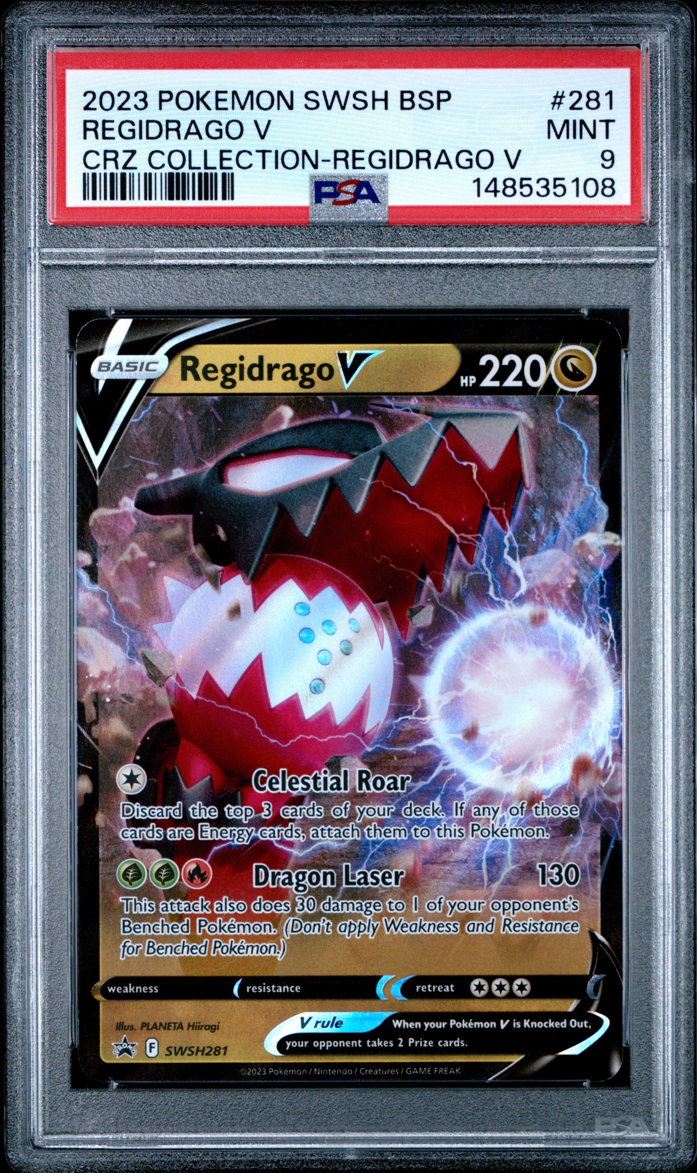 Pokemon Swsh Black Star Promo 281 Regidrago V Crown Zenith Collections Regidrago V PSA 9 MINT Cert #148535108