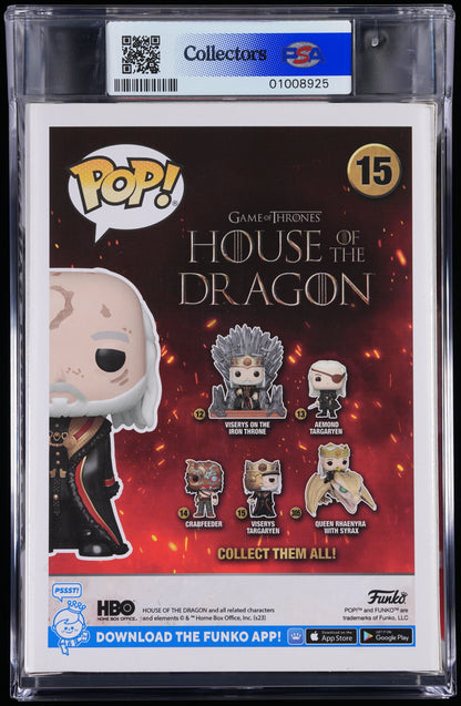 Funko Pop! PSA Graded House of the Dragon: Viserys Targaryen (Limited Edition) PSA Graded 8.5 NM-MT+ Vinyl Figure #15 Cert #01008925