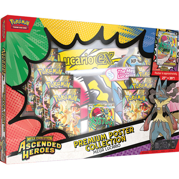 Pokemon TCG: Ascended Heroes Mega Lucario ex Premium Poster Collection Box