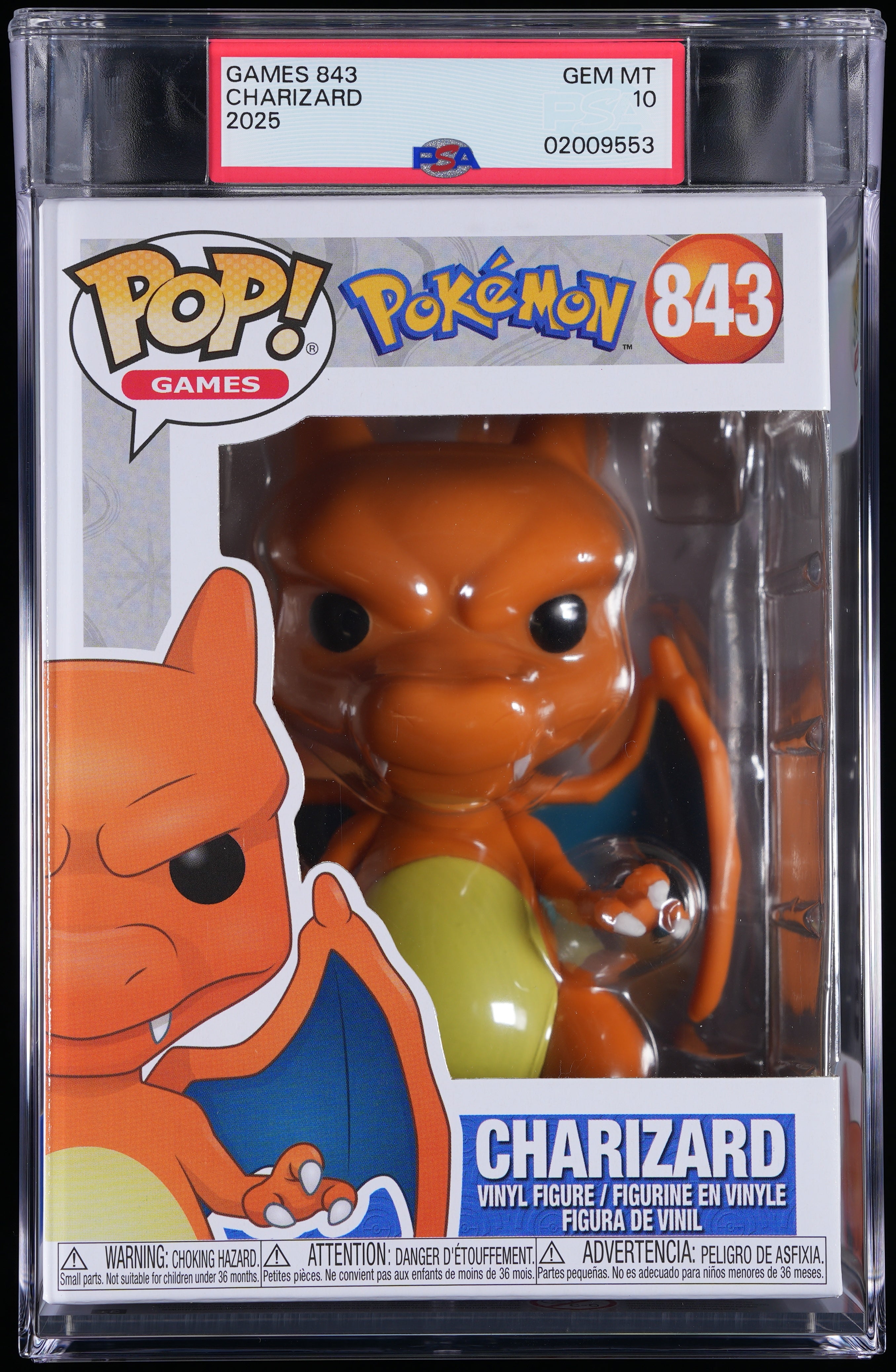 Funko Pop! PSA Graded Pokemon: Charizard PSA Graded 10 GEM MINT Vinyl Figure #843 Cert #02009553