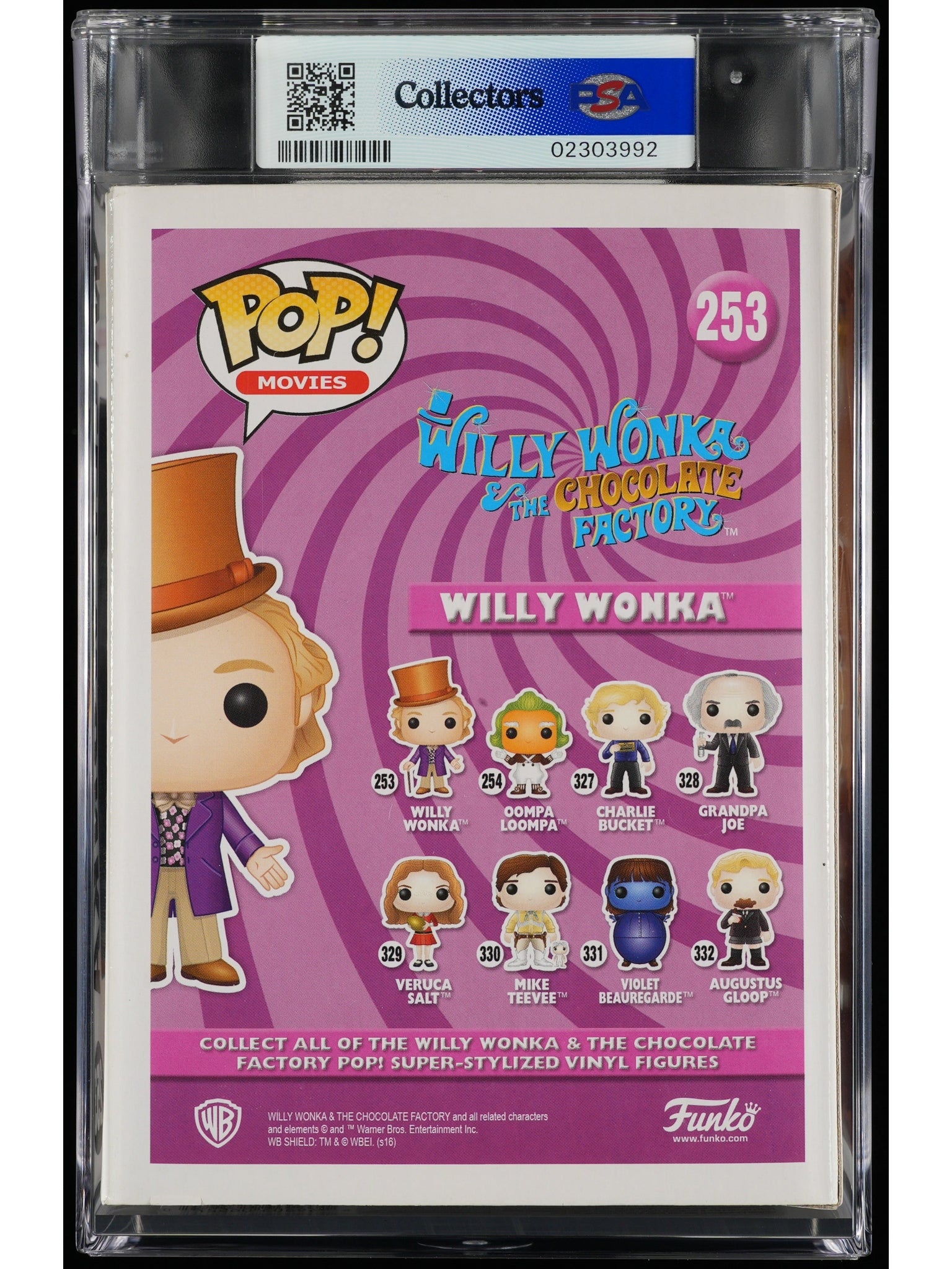 Funko Pop! Willy Wonka: Willy Wonka PSA Graded Vinyl Figure #253 Cert #02303992