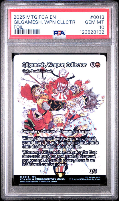 Magic The Gathering Final Fantasy: Through The Ages 0013 Gilgamesh, Weapon Collector Foil PSA 10 GEM MINT Cert #123828132