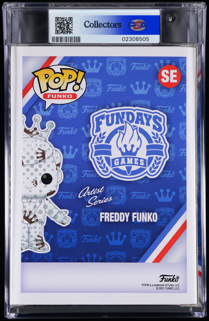 Funko Pop! PSA Graded Freddy Funko: Freddy Funko Art Series White/Brown (2021 Fundays) PSA Graded 8.5 NM-MT+ Vinyl Figure #SE Cert #02308505