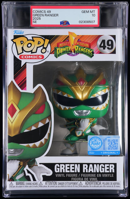 Funko Pop! PSA Graded Mighty Morphin Power Rangers: Green Ranger (EE) PSA Graded 10 GEM MINT Vinyl Figure #49 Cert #02308507