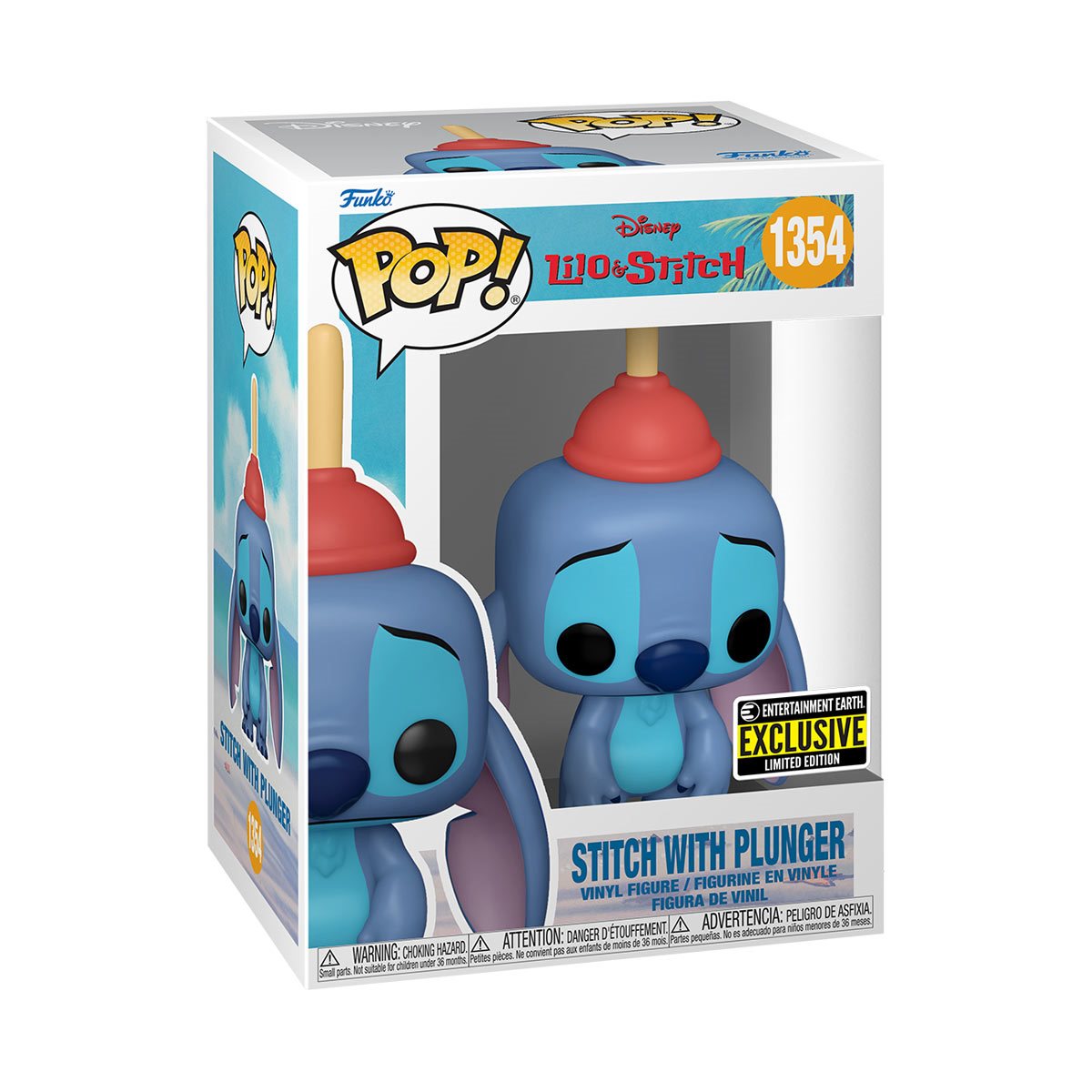 Funko Pop! Disney Lilo & Stitch: Stitch with Plunger #1354 EE Exclusive Vinyl Figure