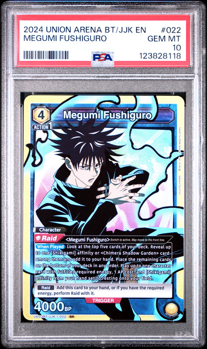 Union Arena Ue03Bt/Jjk Jujutsu Kaisen 022 Megumi Fushiguro PSA 10 GEM MINT Cert #123828118