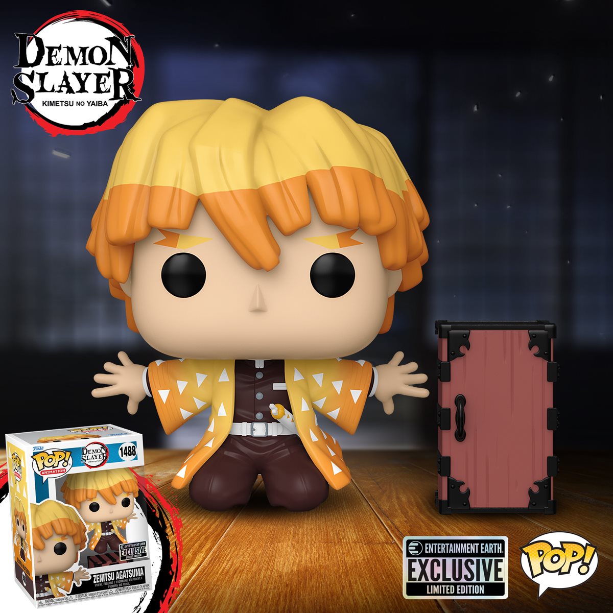 Funko Pop! Demon Slayer: Zenitsu Agatsuma Protecting Nezuko's Box EE Exclusive Vinyl Figure #1488