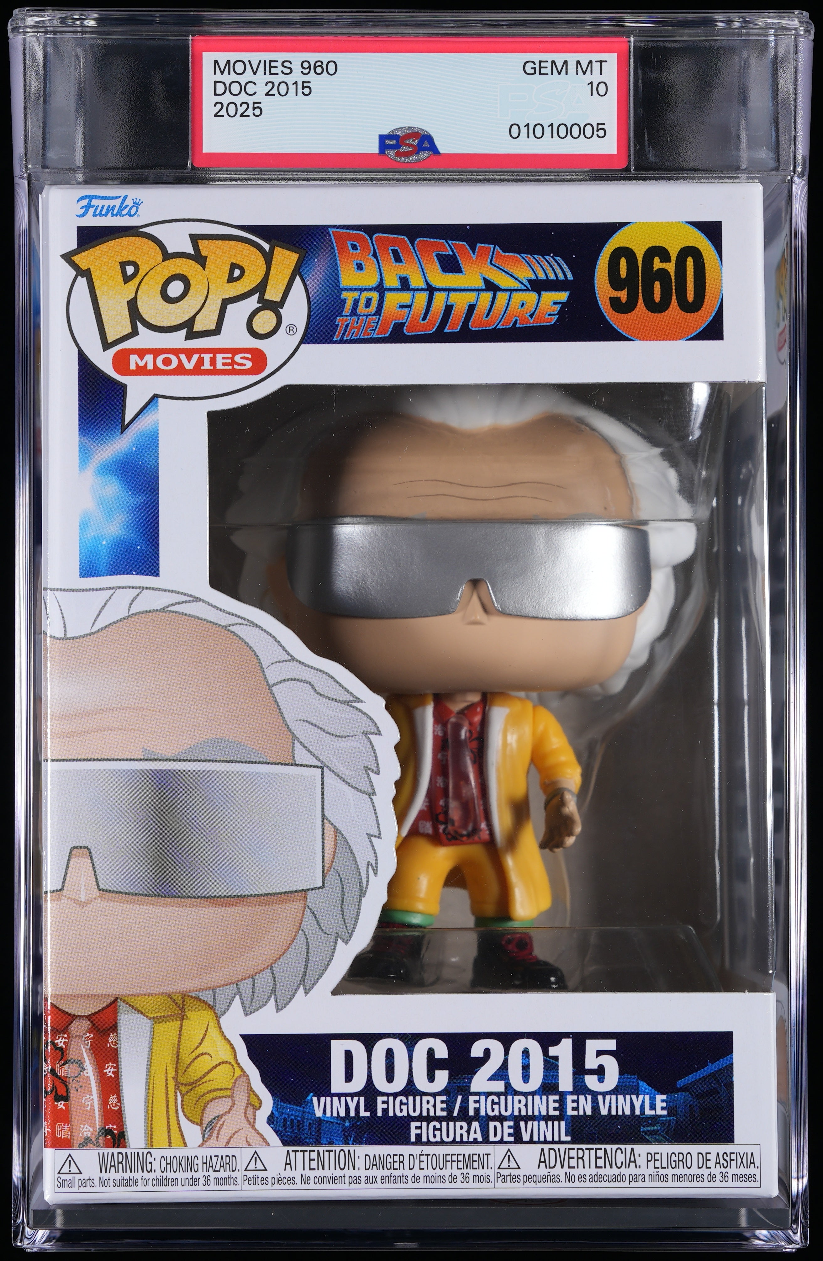 Funko Pop! PSA Graded Back to the Future: Doc 2015 PSA Graded 10 GEM MINT Vinyl Figure #960 Cert #01010005