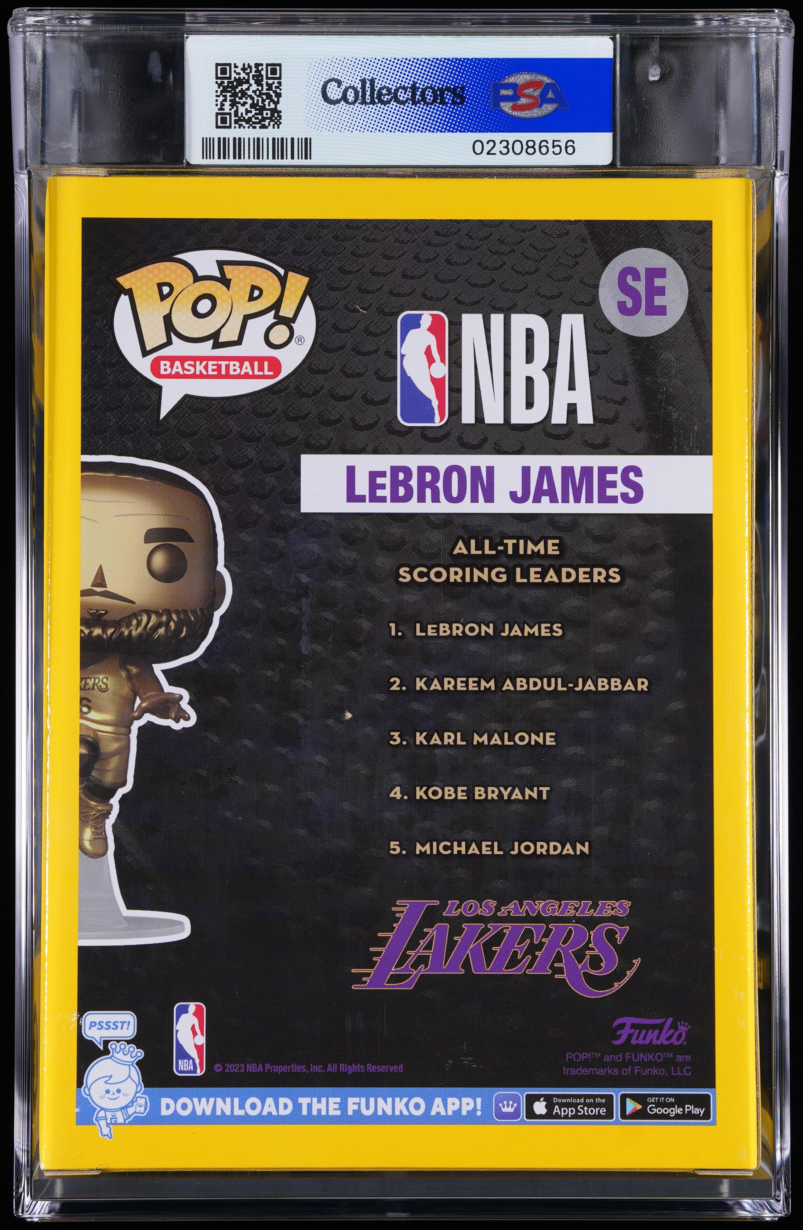Funko Pop! PSA Graded NBA: LeBron James Gold (All Time Scoring Leader) PSA Graded 9 MINT Vinyl Figure #SE Cert #02308656