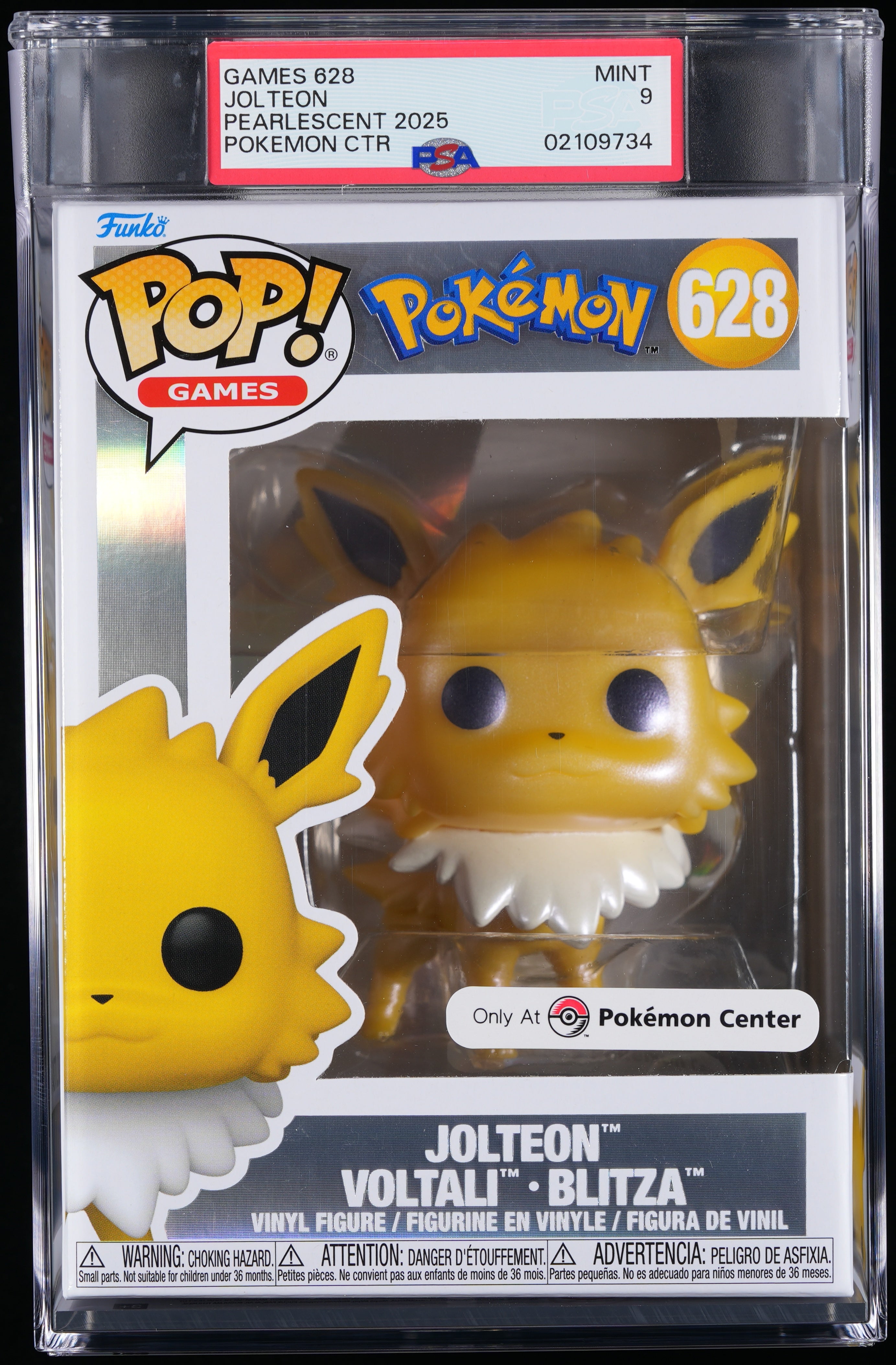 Funko Pop! PSA Graded Pokemon: Jolteon PSA Graded 9 MINT Vinyl Figure #628 Cert #02109734