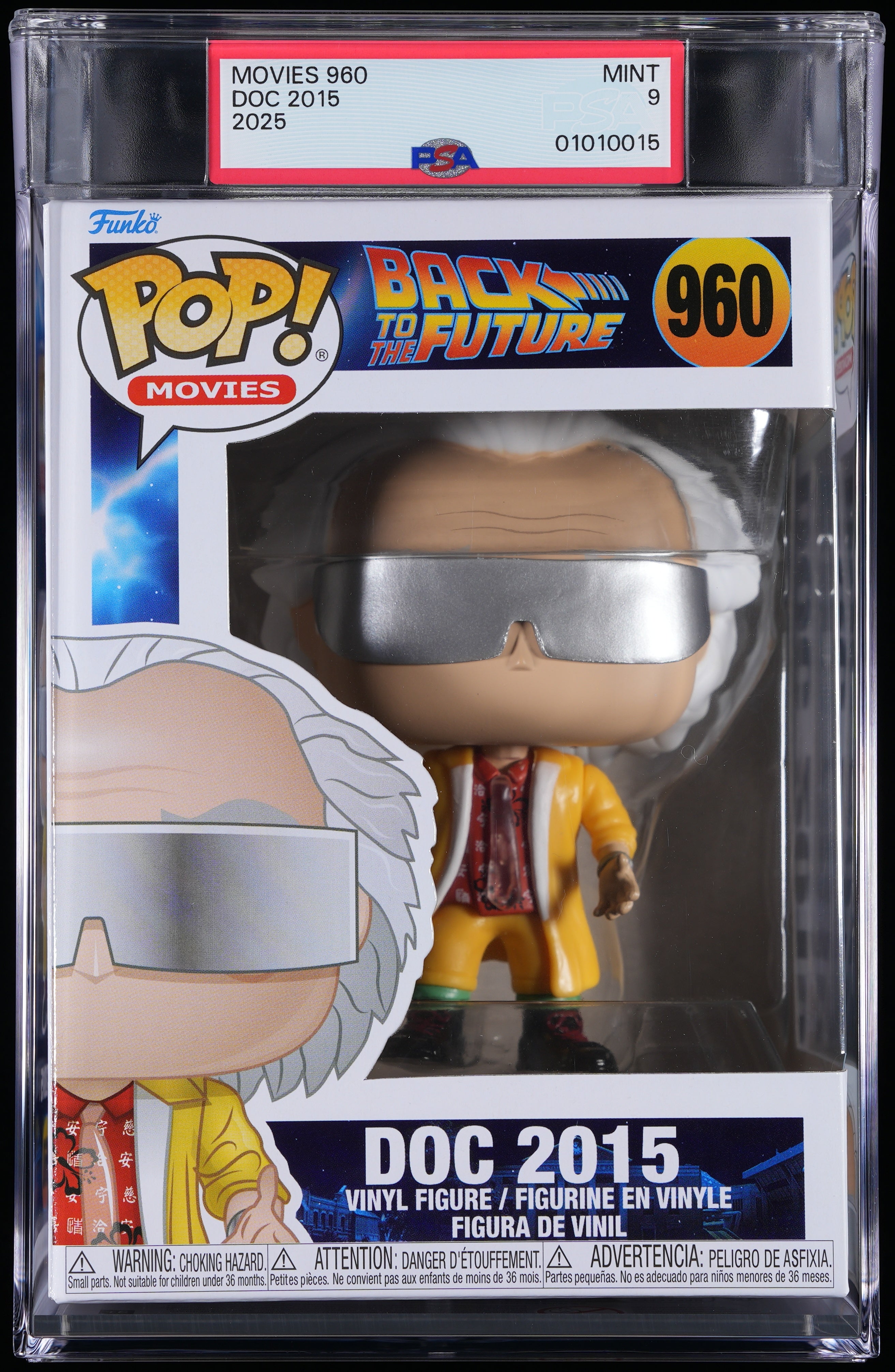 Funko Pop! PSA Graded Back to the Future: Doc 2015 PSA Graded 9 MINT Vinyl Figure #960 Cert #01010015