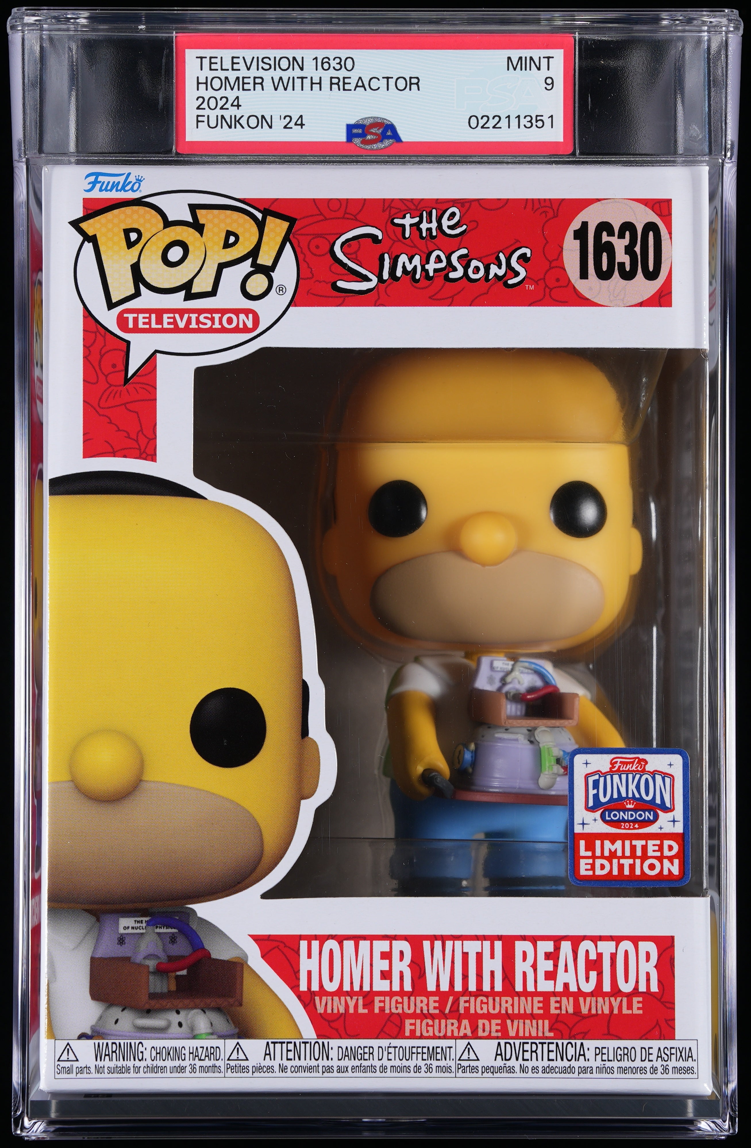 Funko Pop! PSA Graded The Simpsons: Homer with Reactor PSA Graded 9 MINT Vinyl Figure #1630 Cert #02211351