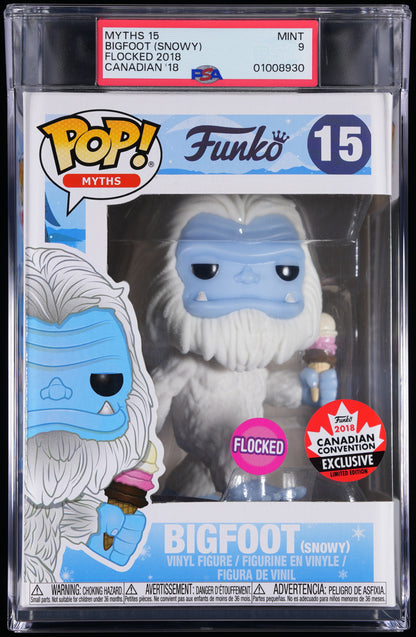 Funko Pop! PSA Graded Myths & Legends: Bigfoot Snowy (2018 Canadian Convention) PSA Graded 9 MINT Vinyl Figure #15 Cert #01008930