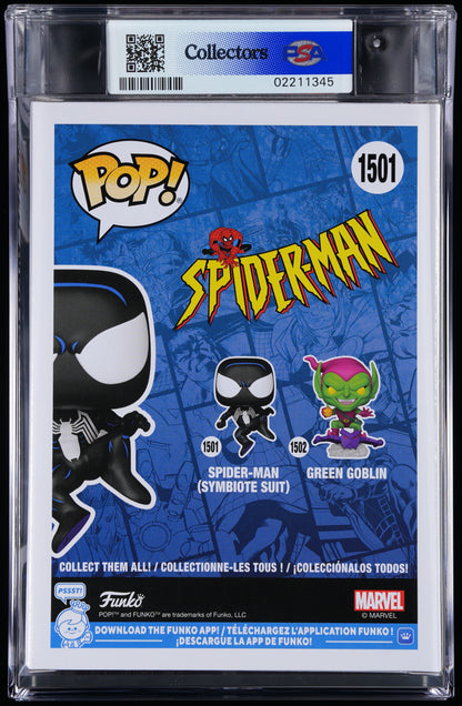 Funko Pop! PSA Graded Marvel Spider-Man: Spider-Man (Symbiote Suit) PSA Graded 9 MINT Vinyl Figure #1501 Cert #02211345