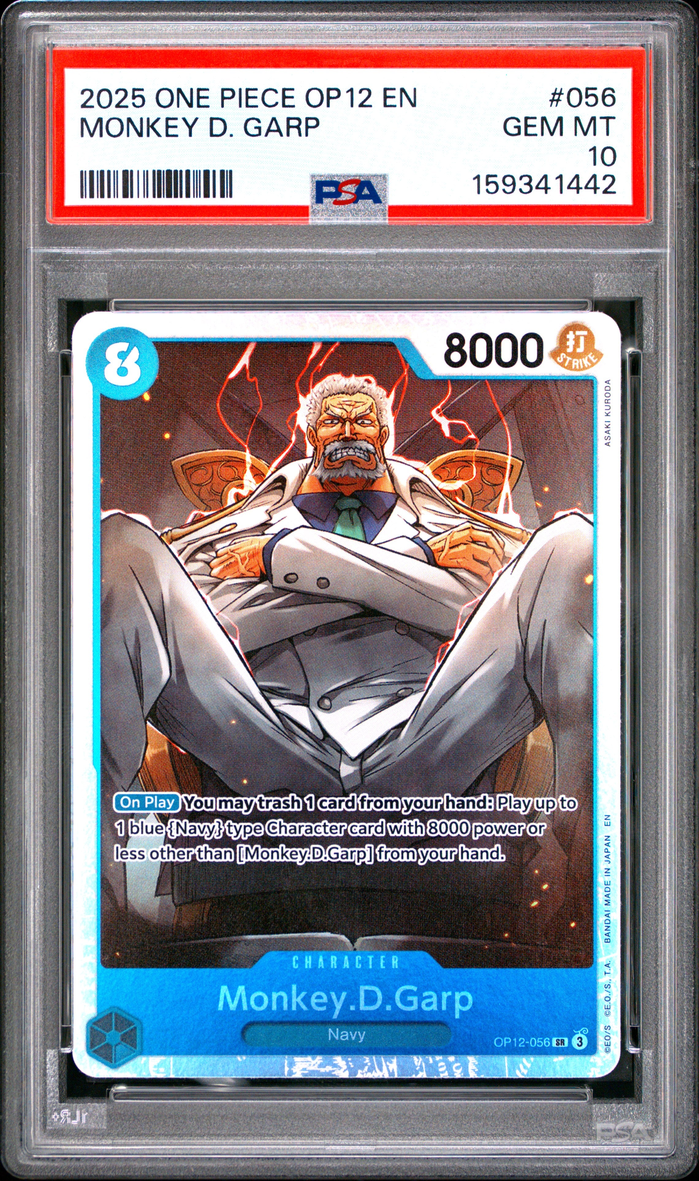 One Piece Op12 Legacy Of The Master 056 Monkey D. Garp PSA 10 GEM MINT Cert #159341442